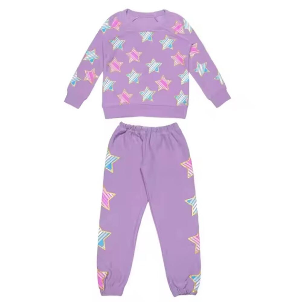 Chaser Baby Purple Full Stars Printing Sweatshirt and Pants Size 2